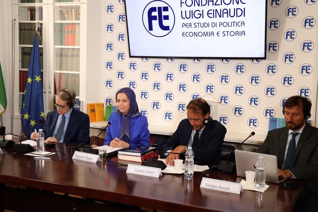 Discours de Maryam Radjavi dans une réunion à la Fondation Luigi Einaudi en Italie