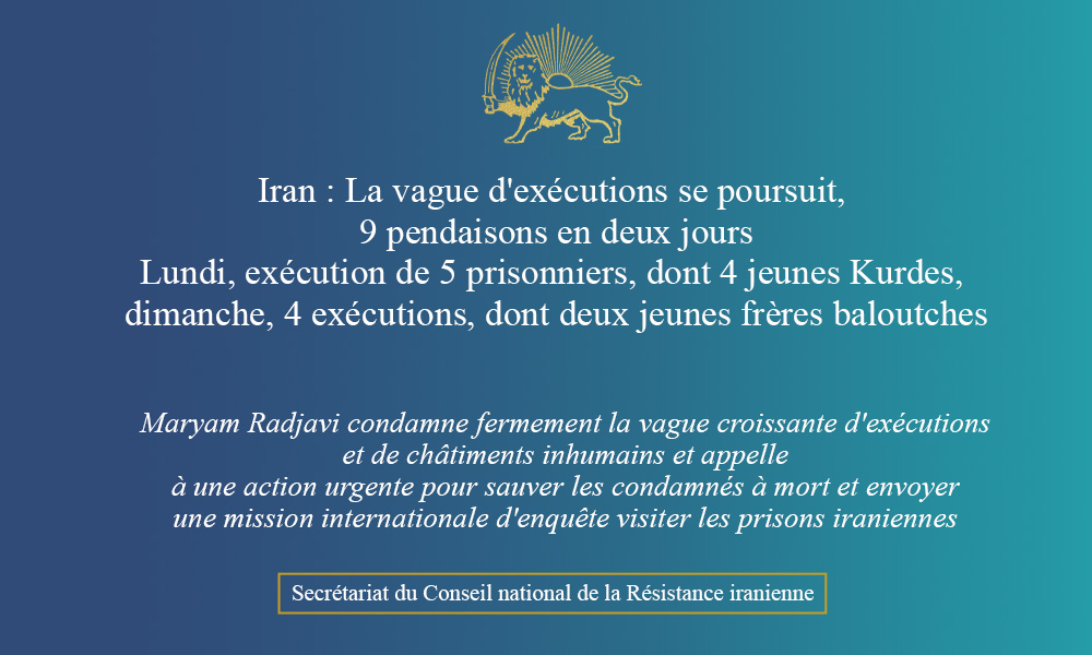 Iran : La vague d’exécutions se poursuit, 9 pendaisons en deux jours