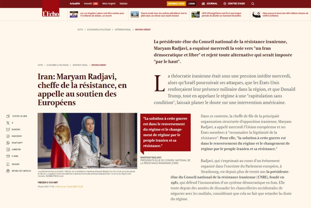 Iran: Maryam Radjavi, cheffe de la résistance, en appelle au soutien des Européens