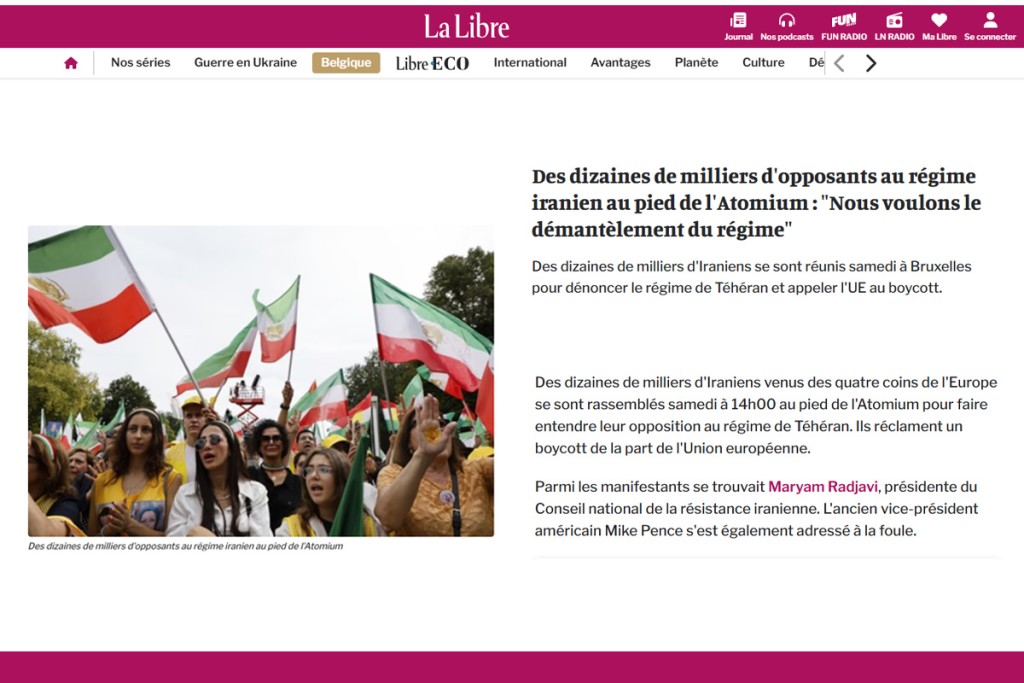 Des dizaines de milliers d’opposants au régime iranien au pied de l’Atomium : « Nous voulons le démantèlement du régime »
