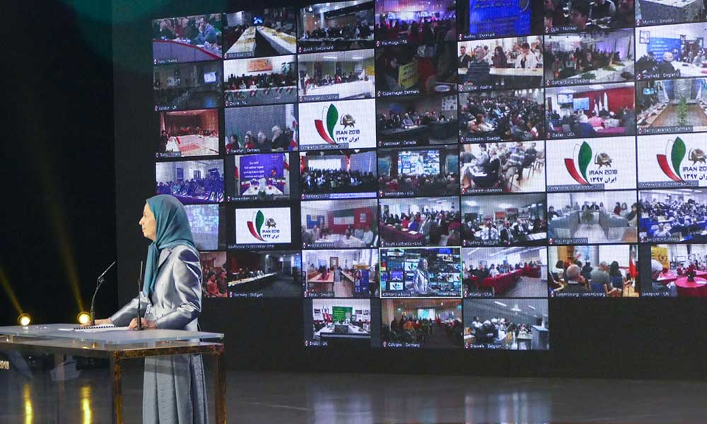 سخنرانی مریم رجوی در کنفرانس بین المللی جوامع ایرانی: رژیم ولایت فقیه برای فرار از سرنگونی، برون‌رفتی ندارد