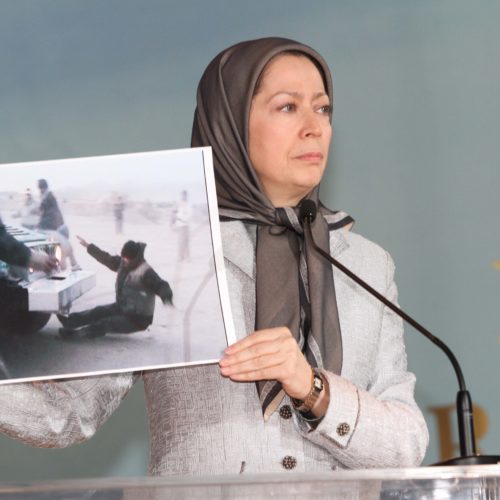 Maryam Rajavi at the conference of Iran, Regime Change, Provision of Security for Camp Liberty Residents-April 12,2014-4