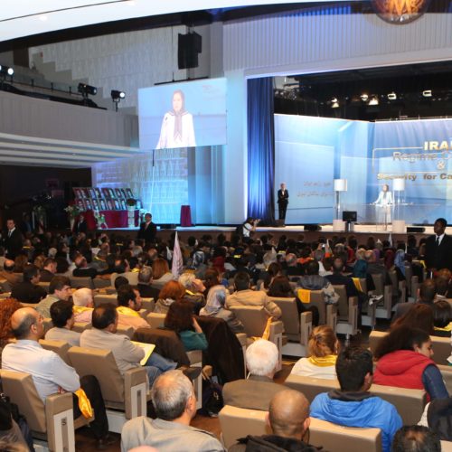 Maryam Rajavi at the conference of Iran, Regime Change, Provision of Security for Camp Liberty Residents-April 12,2014-9