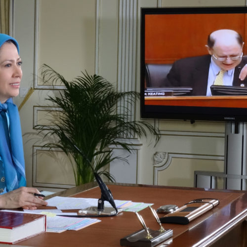 Maryam Rajavi – Congressman Brad Sherman - Hearing at the U.S. Congress – 29 April 2015-4