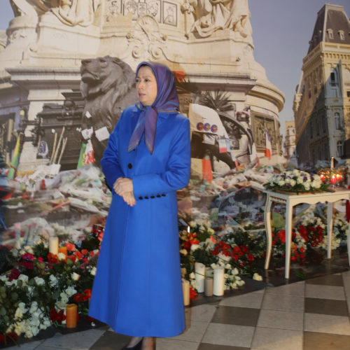 Gathering at NCRI Headquarters in solidarity with the people of France Maryam Rajavi calls on all Muslims to unite against terrorism and extremism under the name of Islam