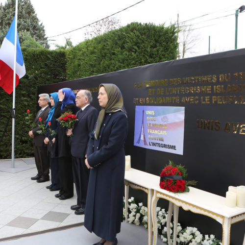 مریم رجوی در مراسم گرامیداشت قربانیان حملات تروریستی پاریس، اور سور اواز، ۲۵ آبان ۱۳۹۴