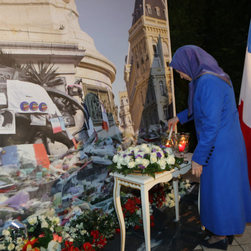 Gathering at NCRI Headquarters in solidarity with the people of France Maryam Rajavi calls on all Muslims to unite against terrorism and extremism under the name of Islam