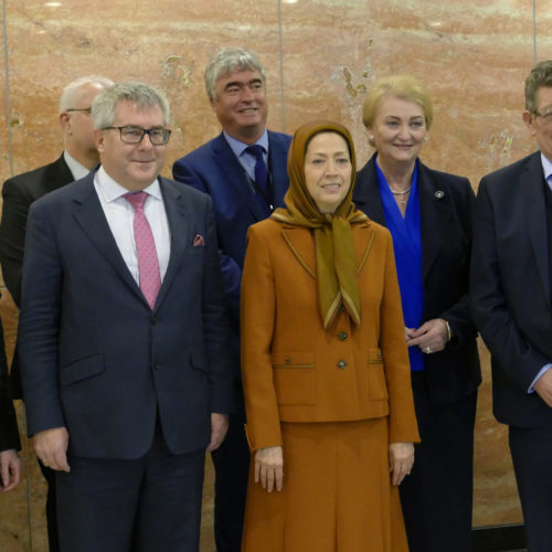 Maryam Rajavi and distinguished personalities at the European Parliament on the eve of the International Human Rights Day, December 6, 2017