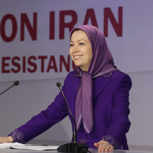 حضور و سخنرانی مریم رجوی در کنفرانس قاطعیت در برابر رژیم ايران با حضور نمایندگان پارلمان انگلستان