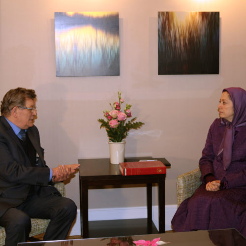 Maryam Rajavi meets and holds talks with Mr. Gérard Deprez