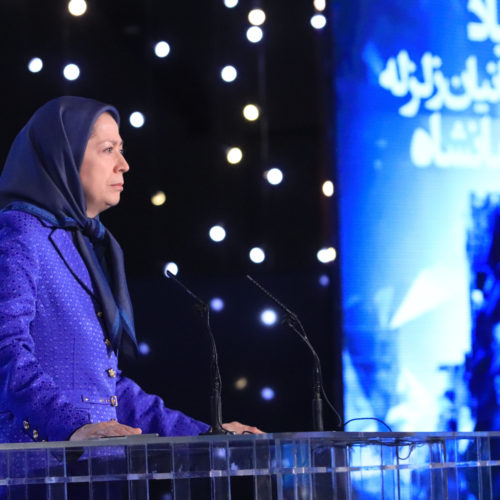 سخنرانی مریم رجوی در مراسم همبستگی با هموطنان زلزله‌زده در غرب ایران