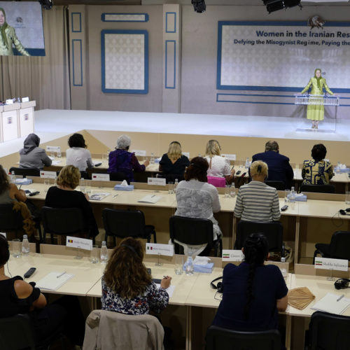 مریم رجوی در کنفرانس بین المللی پیشتازی زنان در مقاومت ایران در اشرف ۳- ۲۳ تیر ۱۳۹۸