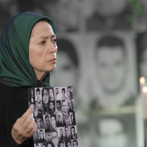 مریم رجوی در بزرگداشت چهلمین روز شهيدان قیام آبان در اشرف ۳- دی ۱۳۹۸