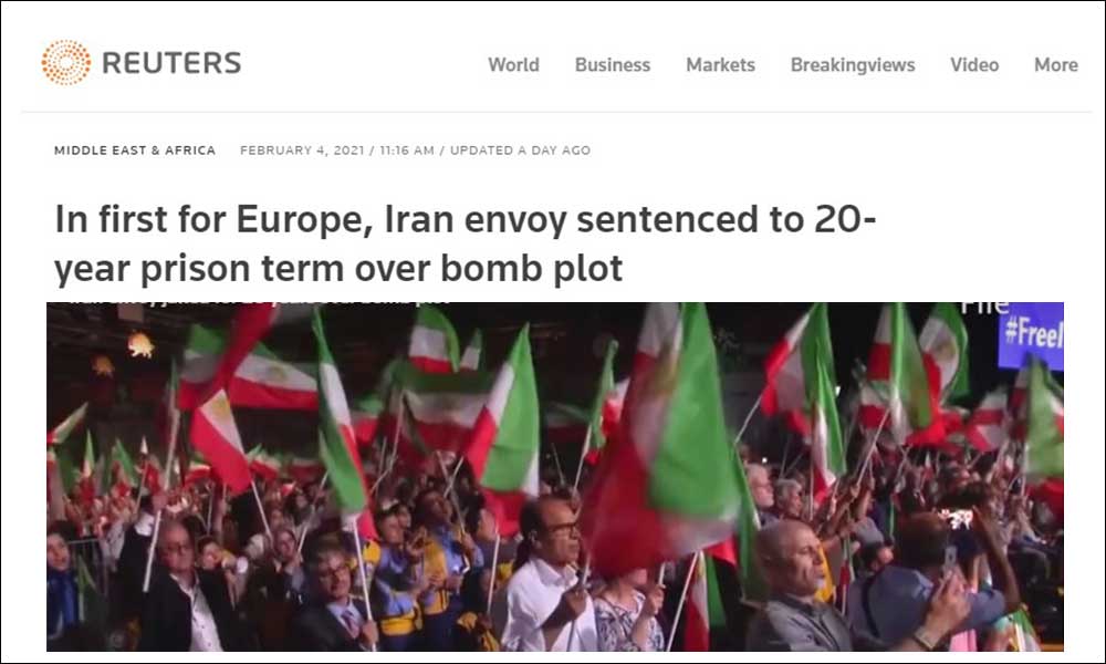 برای اولین بار در اروپا نماینده ایران در رابطه با توطئه بمب‌گذاری به ۲۰سال زندان محکوم شد