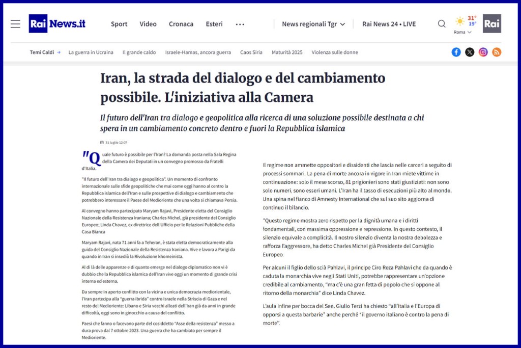 ایران، مسیر گفت‌وگو و امکان تغییر: ابتکار در پارلمان ایتالیا